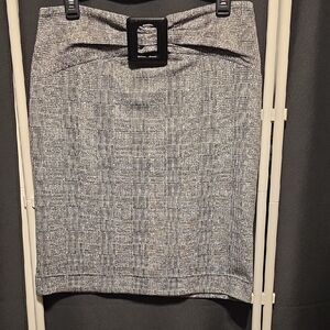 Focus 2000 Gray Plaid Pencil Skirt with Belt